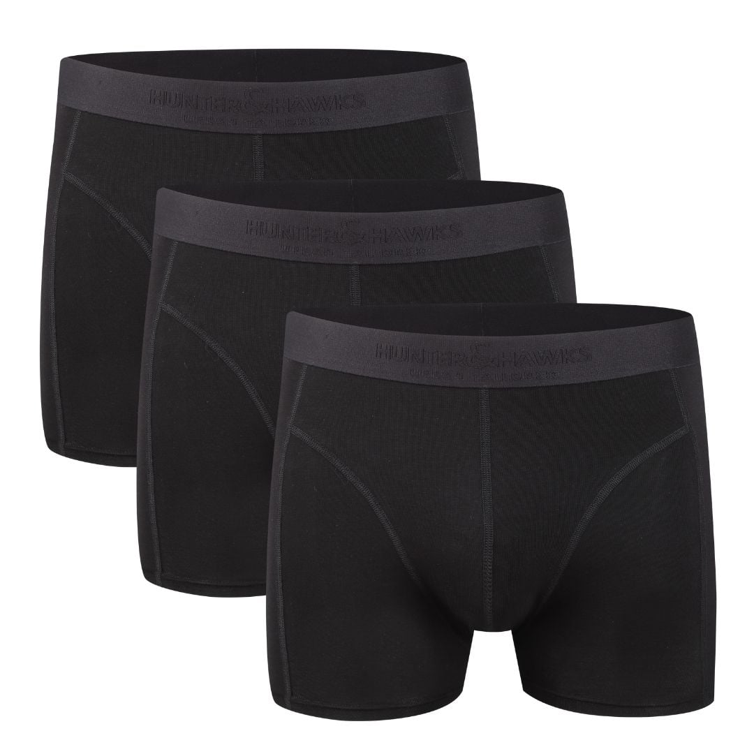 Hunter&Hawks Black 3-Pack Bamboo Boxers